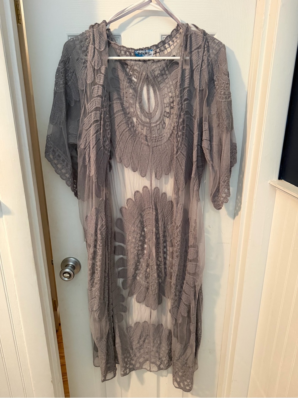 Gray Lace Cardigan